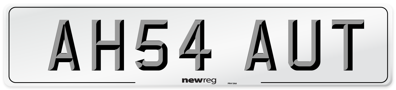 AH54 AUT Number Plate from New Reg